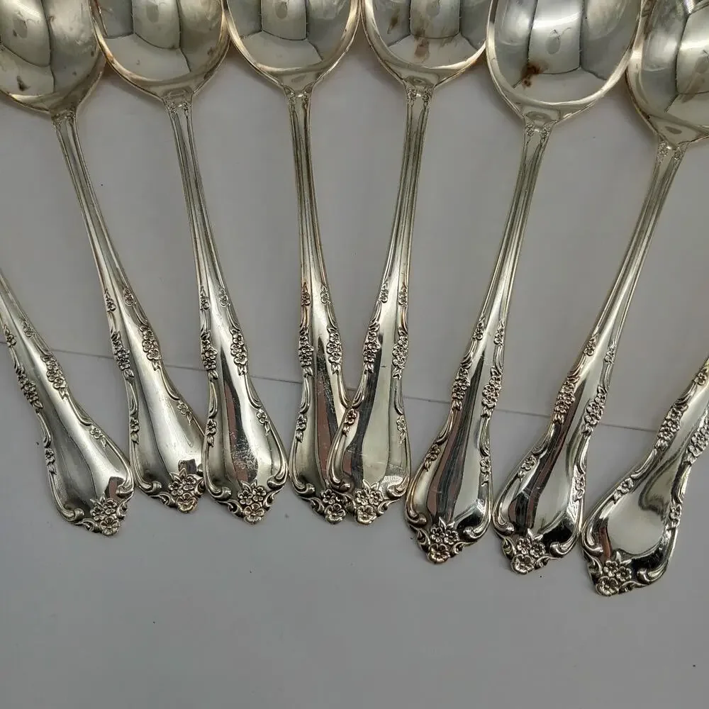 8X Tbsp Vtg 1968 Oneida Community Silverplate Fredericksburg Table Spoons